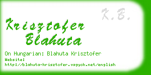 krisztofer blahuta business card